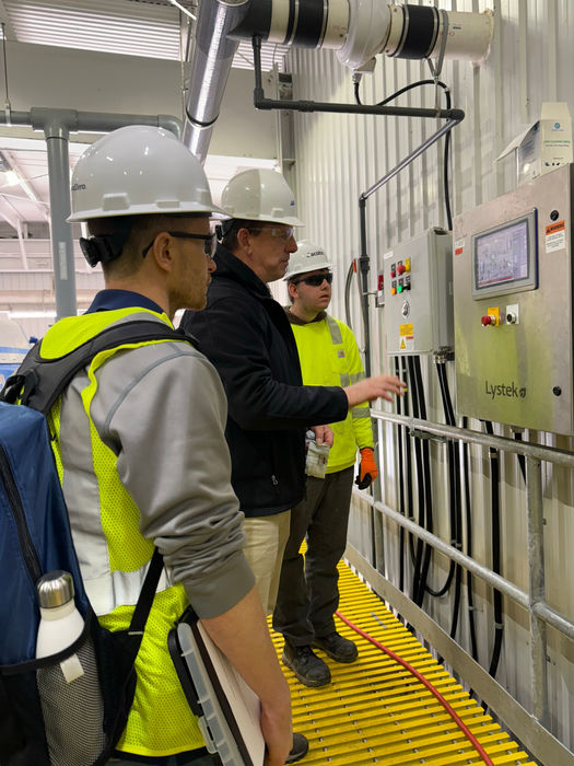 Moonshot team member on a facility tour.