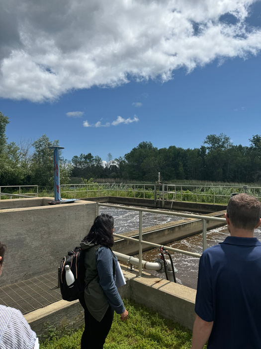 Moonshot team member on a facility tour.